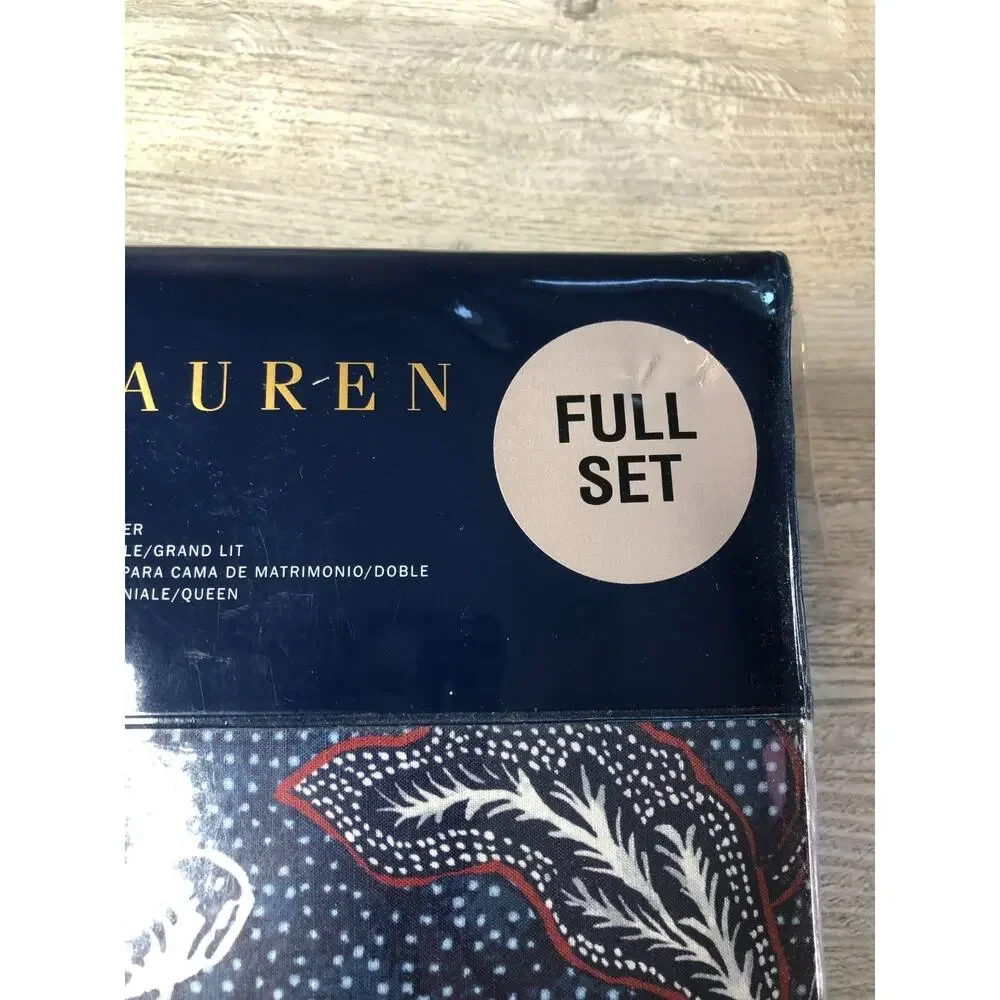 Ralph Lauren Mirabelle Duvet Cover Full/Queen 92x96 Navy Blue Floral Paisley NWT